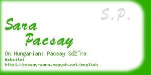 sara pacsay business card